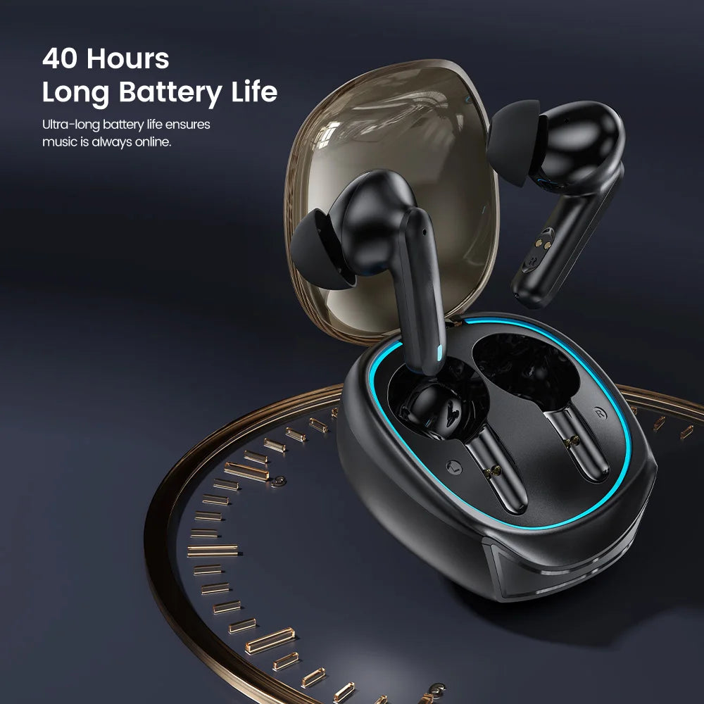 Toocki TWS Wireless Headphones Bluetooth 5.3 LED Dislpaly 35ms Gaming Low Latency Earphones Waterproof Headset Transparency Mode