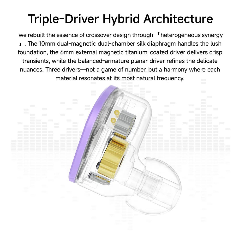CVJ NOZOMI In-Ear Earphones 2DD+1PD New Planar 3 Unit HIFI Earbuds Interchangeable Panel Nozzle (Anime Collaboration)