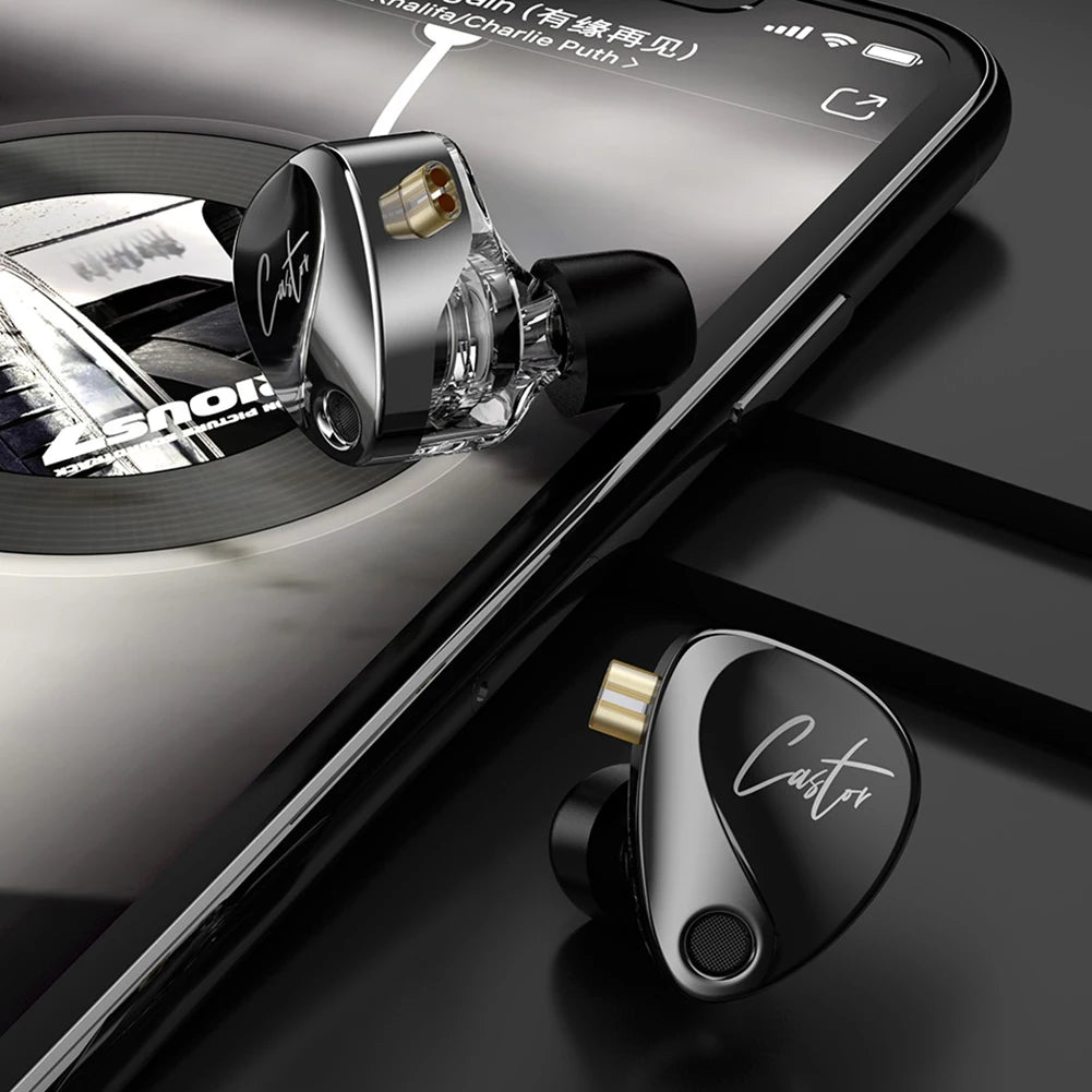 Wired Earbuds Monitor Headphone Noise Isolating 2 Dynamic Tunable Balanced Armature Earphones with Mic Cancelling Earbuds