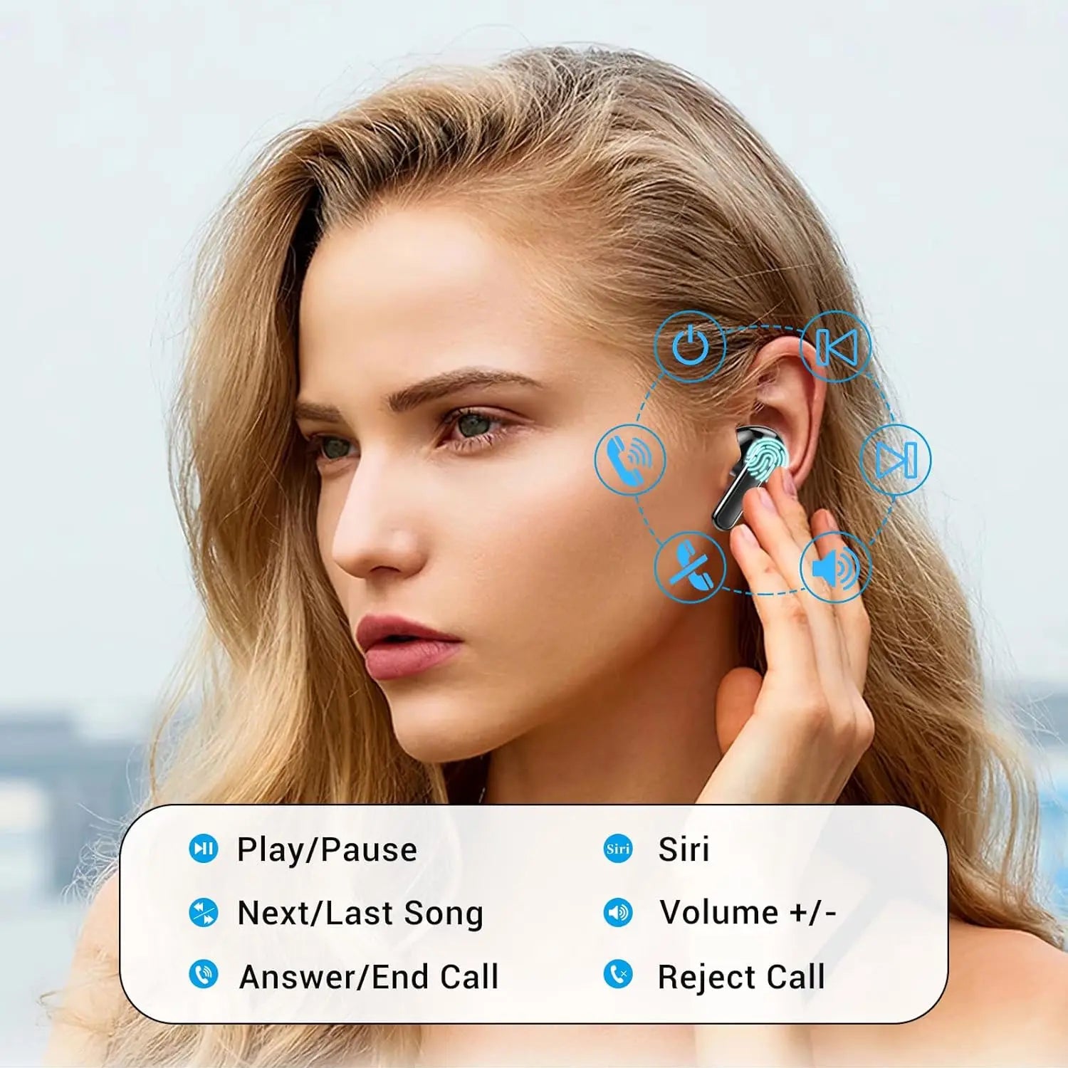 Hybrid Active Noise Cancelling Wireless Earbuds Bluetooth Earphones,in Ear Wireless Headphones ANC, TWS Bluetooth 5.3 Headsets