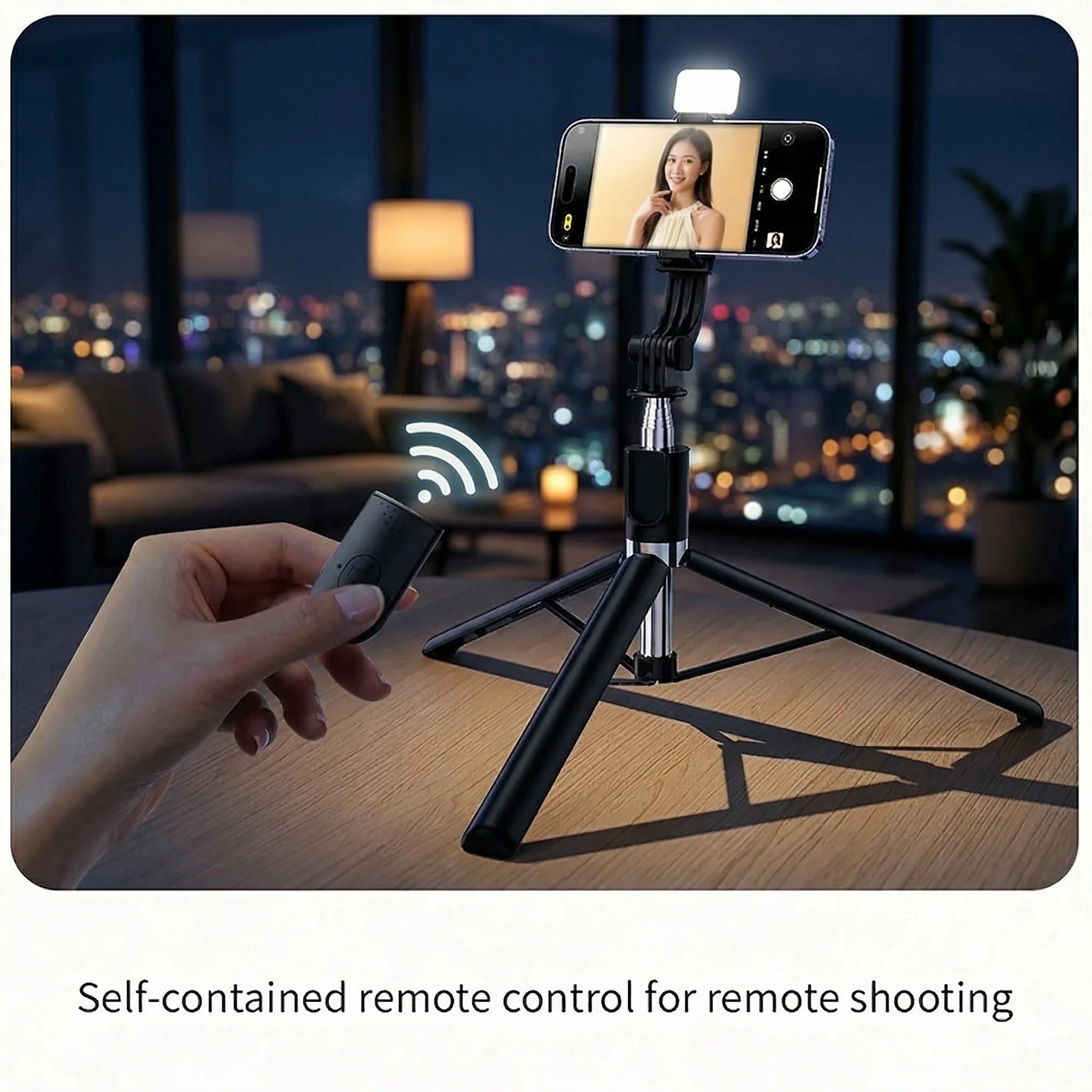 70'' Extendable Selfie Stick Tripod with Ring Light & Bluetooth Remote for Vlogging Live Travel iPhone/Android Extendable Phone Stand
