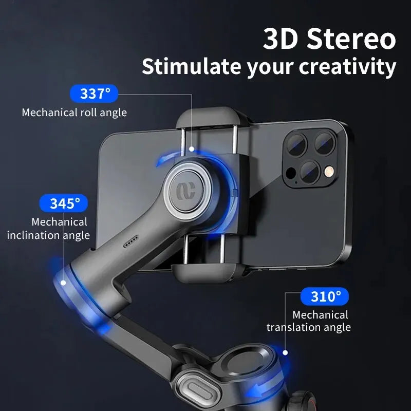 AOCHUAN 3-Axis Handheld Gimbal Stabilizer SmartXE for iPhone Android AI Face Tracking TikTok Vlog Smartphone Camera Stabilizer