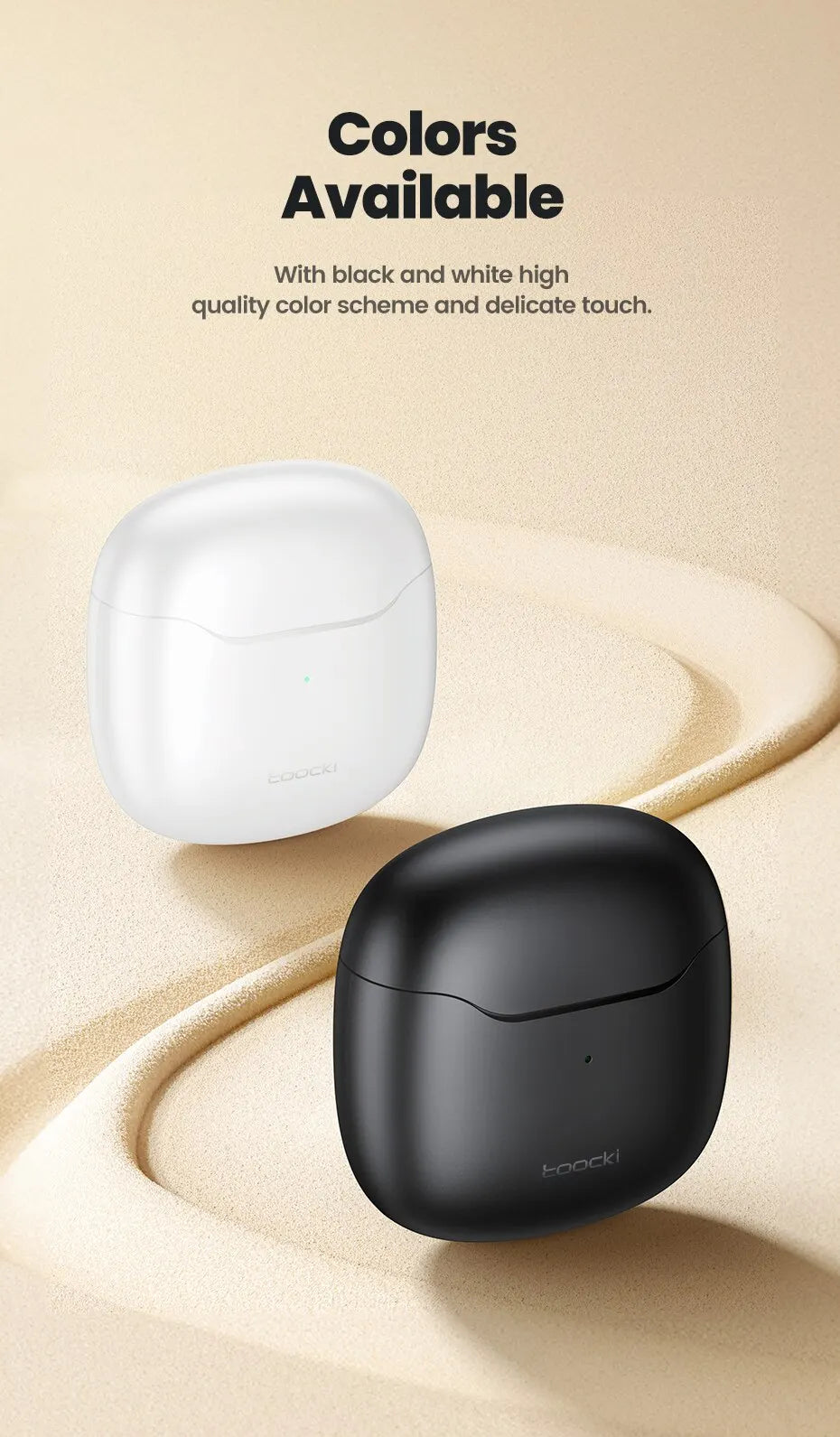 Toocki Wireless Bluetooth Headphones Bluetooth 5.3 TWS Earphones IPX4 Waterproof Mini Earbuds For Xiaomi Huawei Redmi All Phone