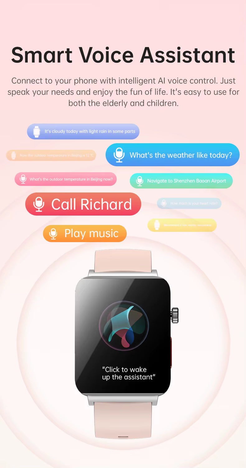 KS03 PRO Health Smart Watch For Men Women Bluetooth Calling Fitness Tracker Smartwatch E/C/G Test Outdoor 1.96" Large Screen SOS
