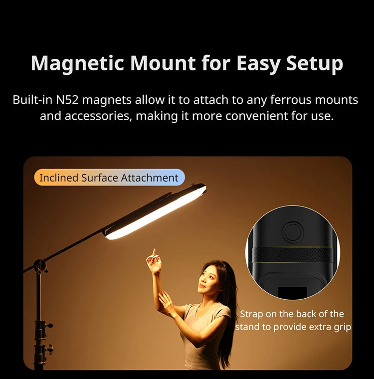 Ulanzi UA12 12W Bi-Color Magnetic Portable Air Tube Light 2700K-6500K Waterproof Foldable 18WH Lamp for Live Photography Shooting