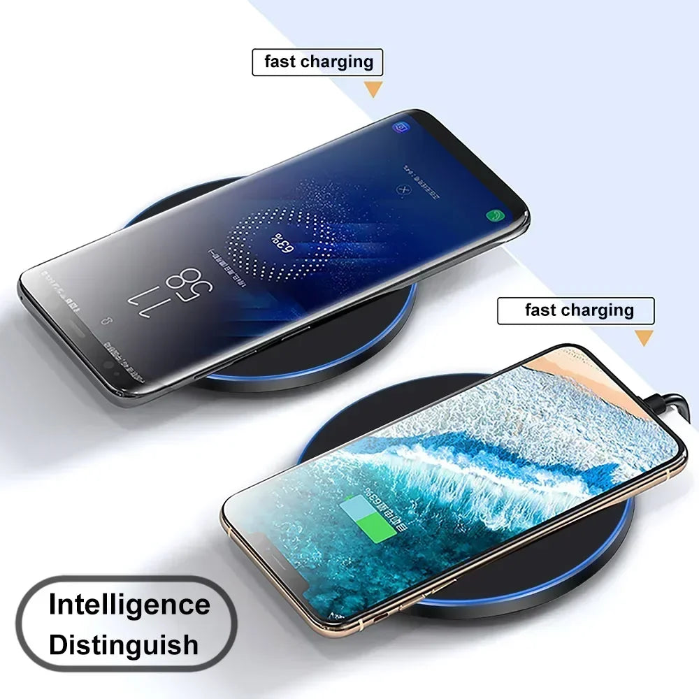 Fast Wireless Charger Pad – Qi Charging Dock for iPhone 16/15/14/13/12/X/XS Max & Samsung, Xiaomi, Huawei Phones.