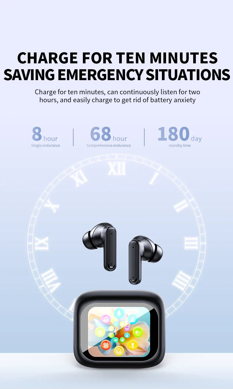 Wireless earbuds E18pro Bluetooth 5.4 Headphones ANC In Ear Gaming Headset Noise Reduction TWS Earphones Touch Control Wit Mic