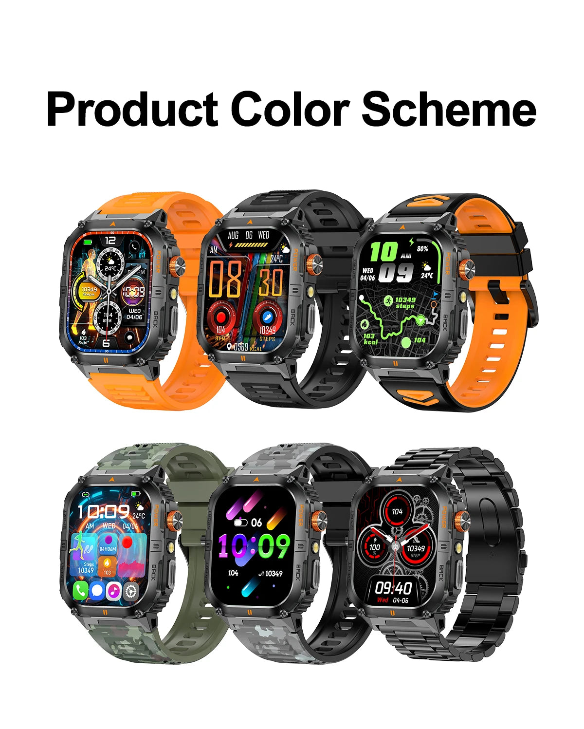 2026 New Smart Watch 2.00inch HD Display Bluetooth Call LED Flashlight Multiple Sports Modes Pedometer Men's Sports Smartwatch