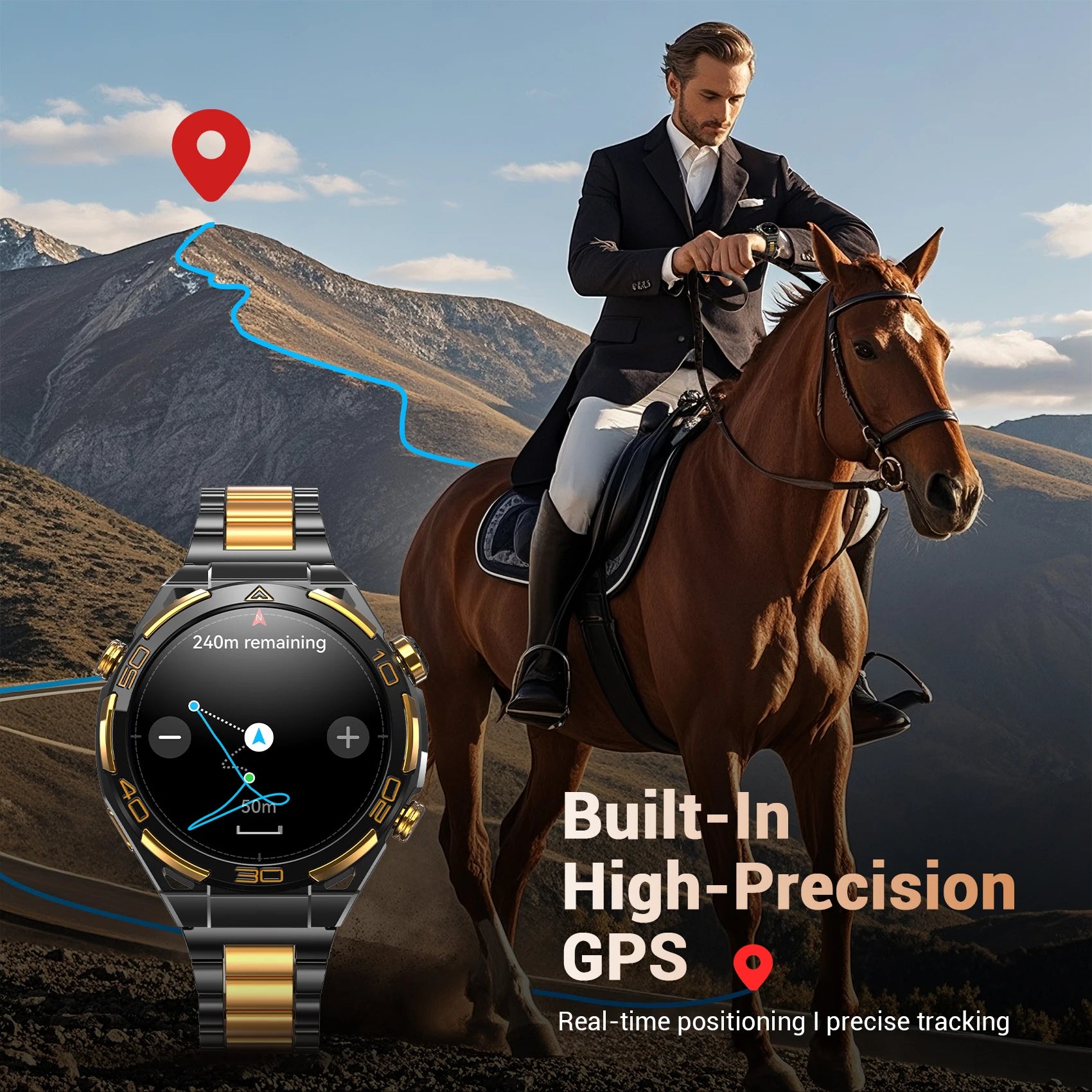 New Blackview W90 Pro GPS Smart Watch 1.43" HD AMOLED Display, 900mAh/ 20Days Standby Bluetooth Waterproof Sport Watch for Men
