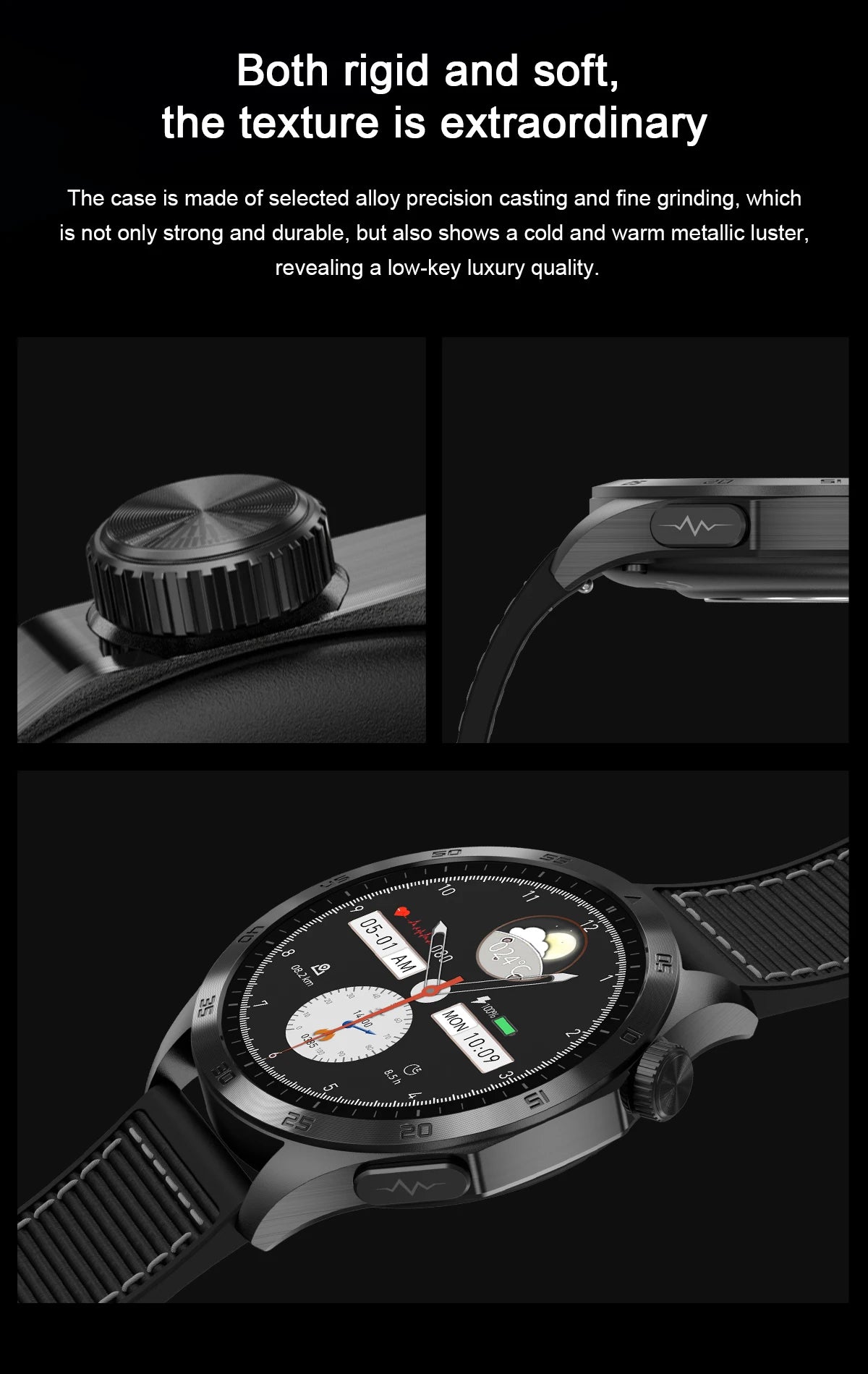 2025New Micro Physical Examination Blood Lipids Uric Acid Blood Pressure Smart Watch ECG+PPG Clock Bluetooth Call Smartwatch Men