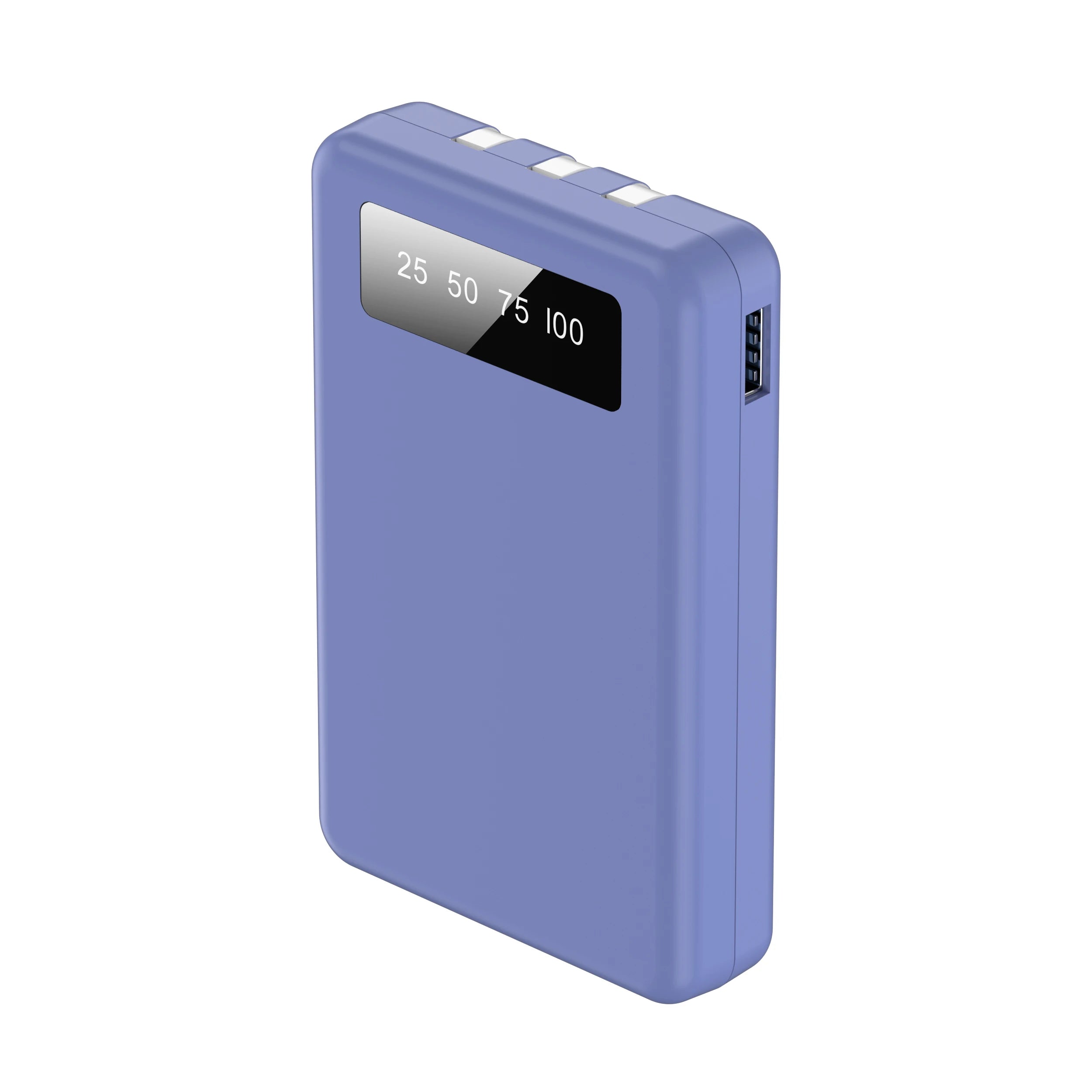 10000Mah Mini Compact Portable Mobile Phone Charger, 4-Usb Output, Built-In Type-C, Micro, for iPhone Cable Charging, Slim and Lightweight Usb-A Battery Pack External Mobile Phone Charger