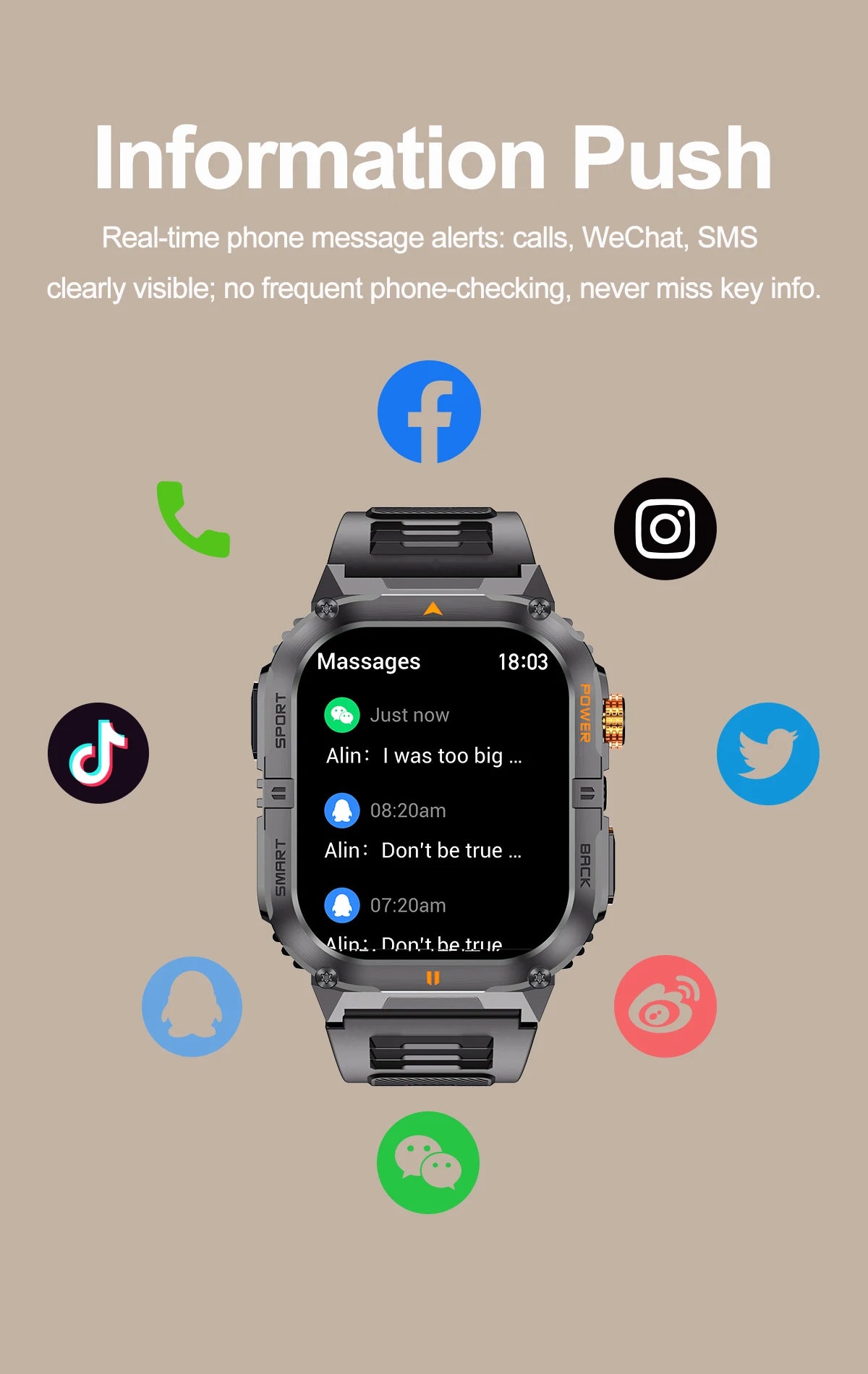 2026 New Smart Watch 2.00inch HD Display Bluetooth Call LED Flashlight Multiple Sports Modes Pedometer Men's Sports Smartwatch
