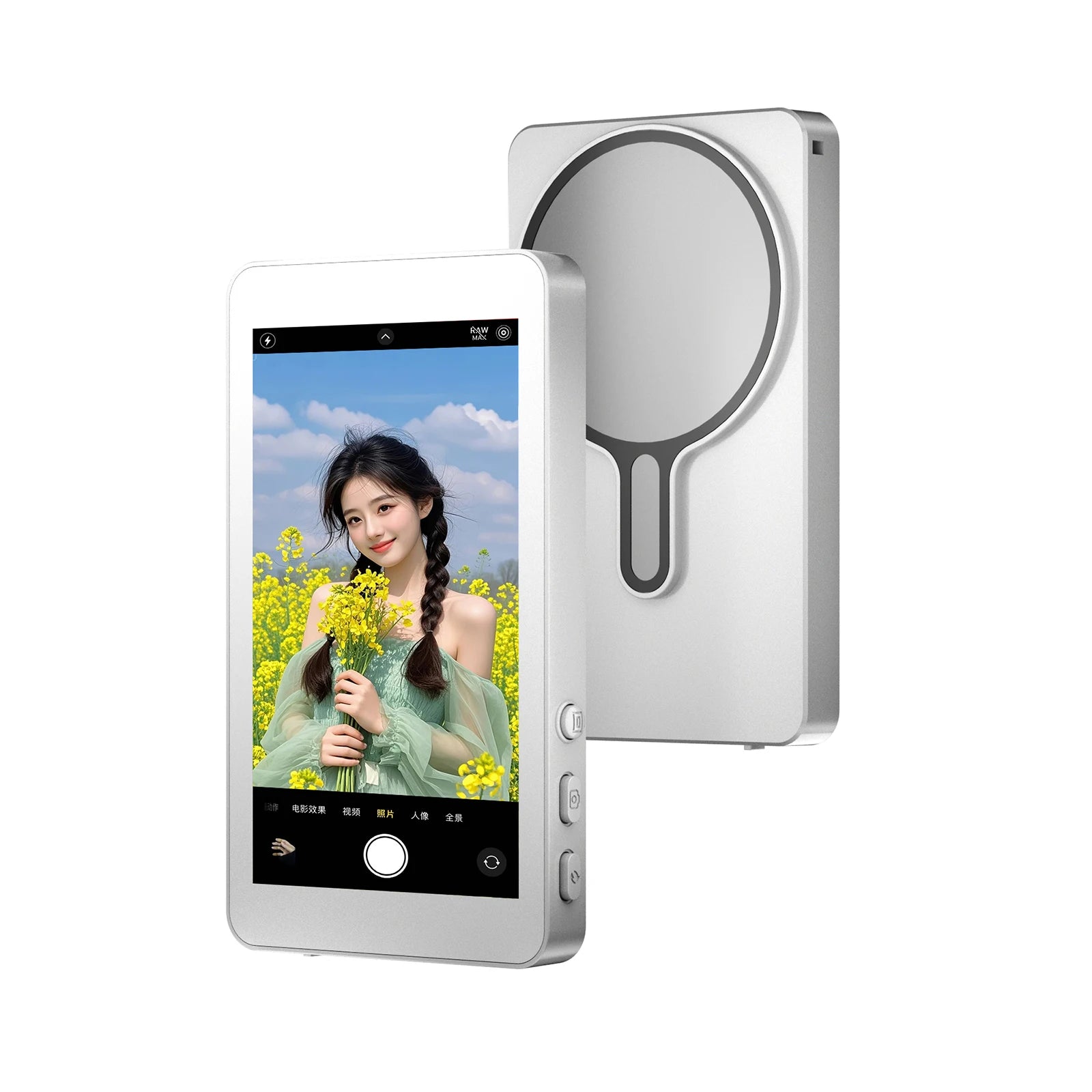 Magnetic Smartphone Monitor Screen – Rear Camera Vlog & Selfie Display for Live Streaming & Video Recording (Android & iPhone)