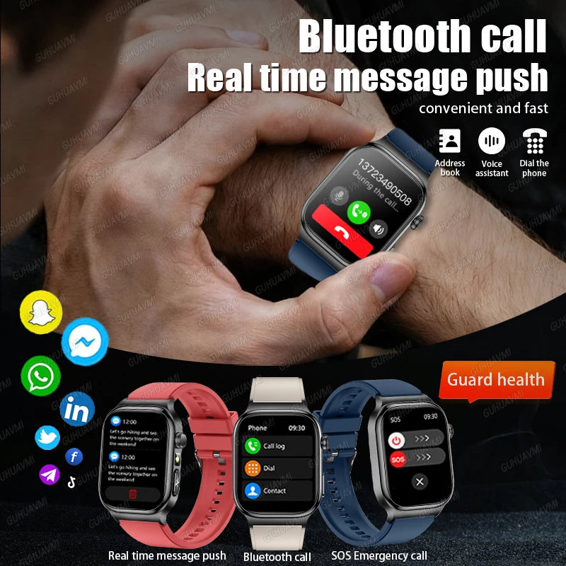 2026New Smart Watch Men Women AI Human Health diagnosis ECG+HRV Blood Pressure Uric acid Blood lipid Bluetooth Call Smartwatch