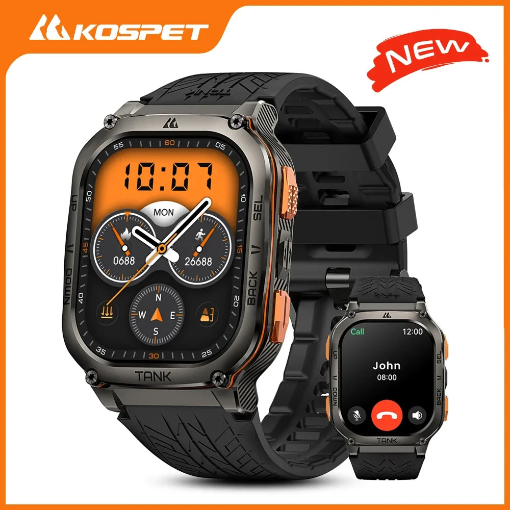 2025 KOSPET TANK M3 Ultra GPS Smart Watch for Men Stainless Steel 50M IP69K Waterproof 24/7 Health Monitor for Android iOS