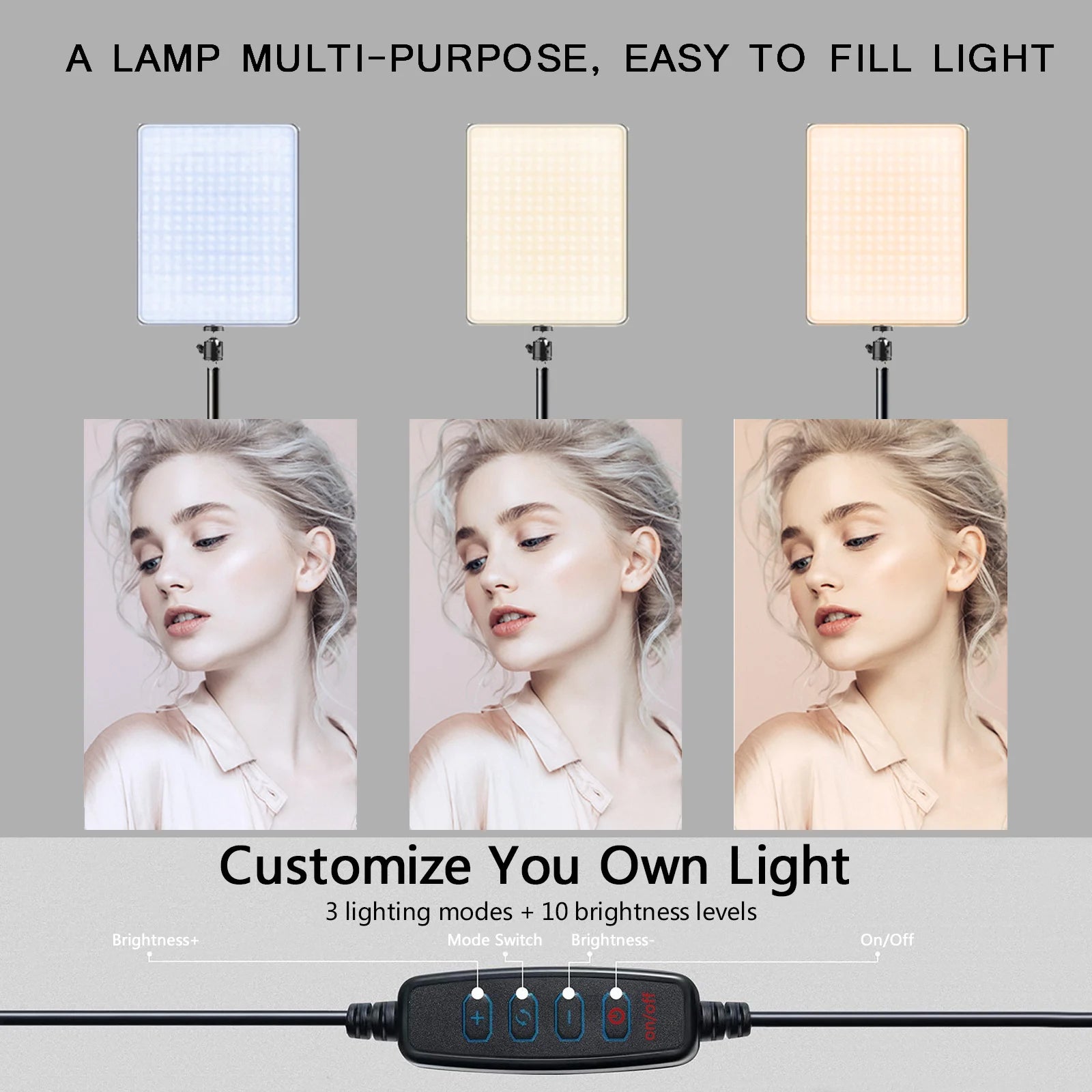 LED Video Conference Lighting with Tripod Bi-Color Selfie Light for Photo Studio Live Streaming TikTok Zoom Eye-catching Photo Studio Lamp
