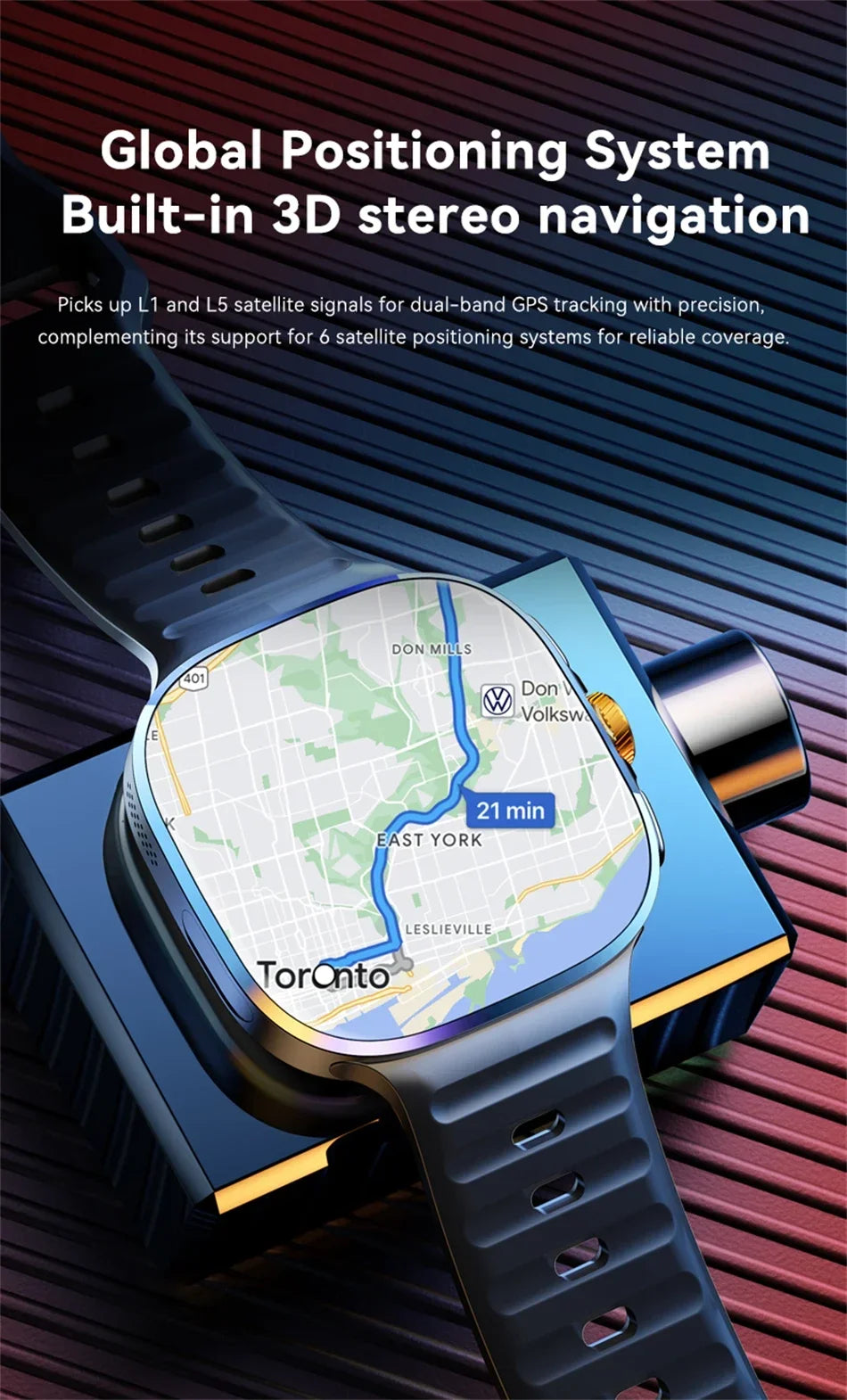 4G/5G Smartwatch 2.4 Inch HD AMOLED Screen 190° Rotary Camera GPS WiFi Android 10.0 Smart Watch with Heart Rate & Sleep Tracker