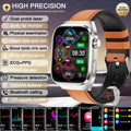 New Nursing Level Blood Pressure Laser Therapy Diagnosis Smart Watch Men Women Clock ECG+PPG Uric Acid Lipid Heart Rate Watches