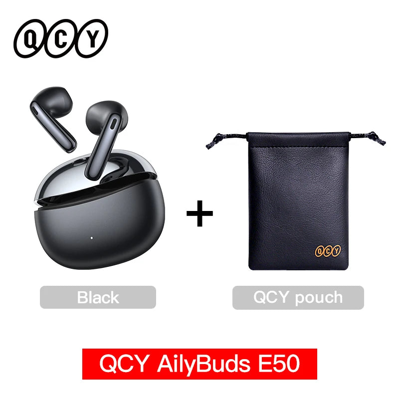 QCY AilyBuds E50 HT11 Wireless Earphones Hi-Res Adaptive Hybrid ANC Headphone Bluetooth 6.0 Spatial Sound Earbuds 11mm Drivers
