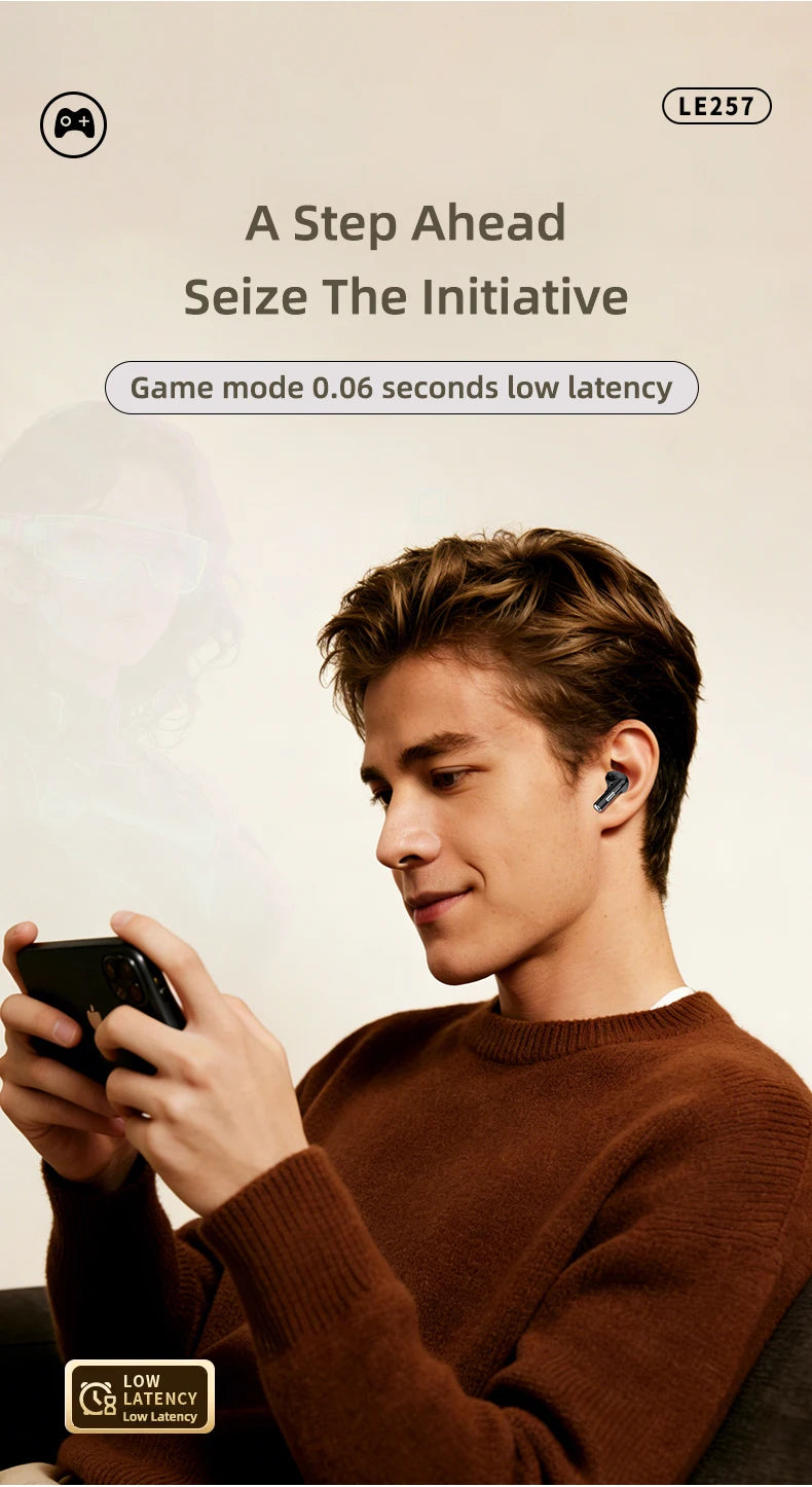 Lenovo Headphones TWS Wireless Bluetooth 6.0 HiFi Sound ENC Call Noise Reduction Earphones Gaming Sports Headset With Mic New