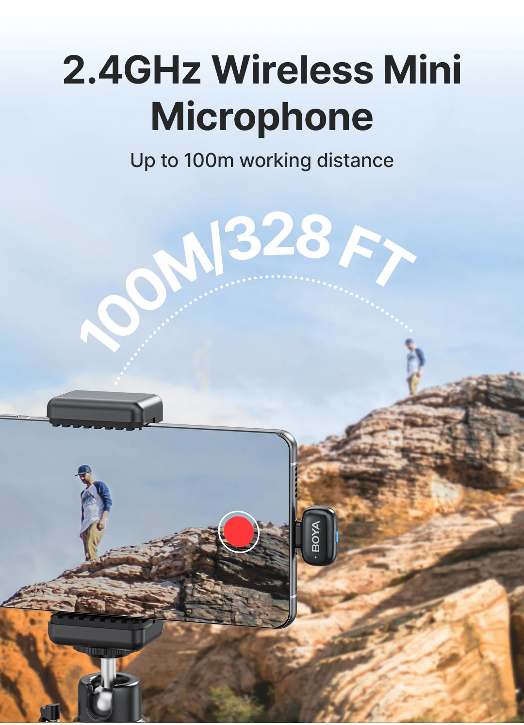 BOYA BOYA Mini Wireless Lavalier Microphone for iPhone 15/16 Android Phone USB-C Devices for Live Streaming Video Recording Vlog