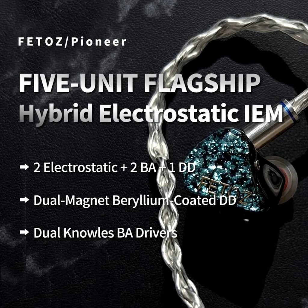 FETOZ 1DD+2BA+2EST Electrostatic Headphones Hybrid 2Pin0.78mm Audiophile In-ear Earphone 3.5mm/4.4mm/typec HiFi Wired Headphones