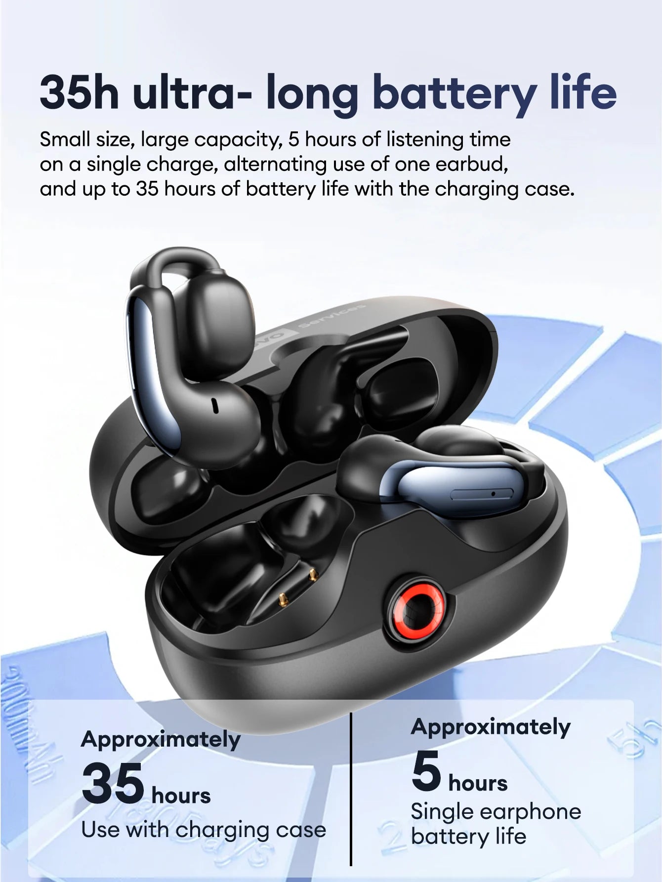 Lenovo LES-108 Bone Conduction TWS Ear Clips Earphones Wireless Bluetooth V6.0 Earbuds Sports Headphones Al Call Noise Reduction