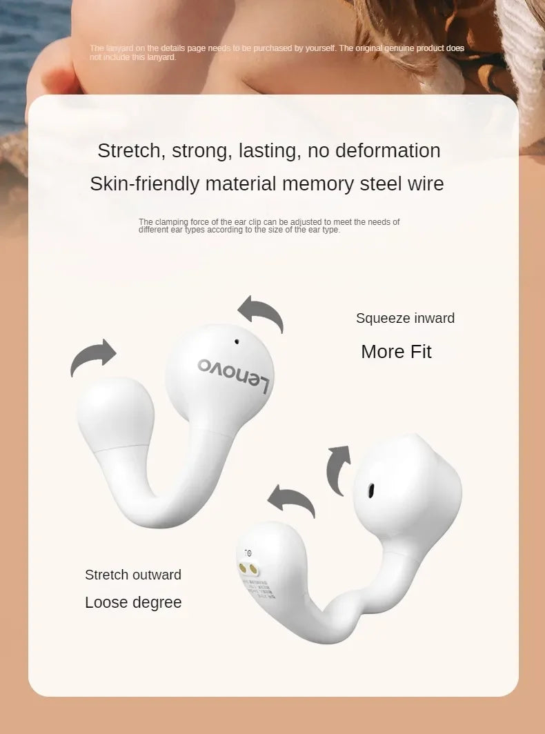 Lenovo XT61 Bluetooth 5.3 Earphones With Noise Reduction Earbuds Sports Gaming Touch Control Earhooks Waterproof HeadsetS
