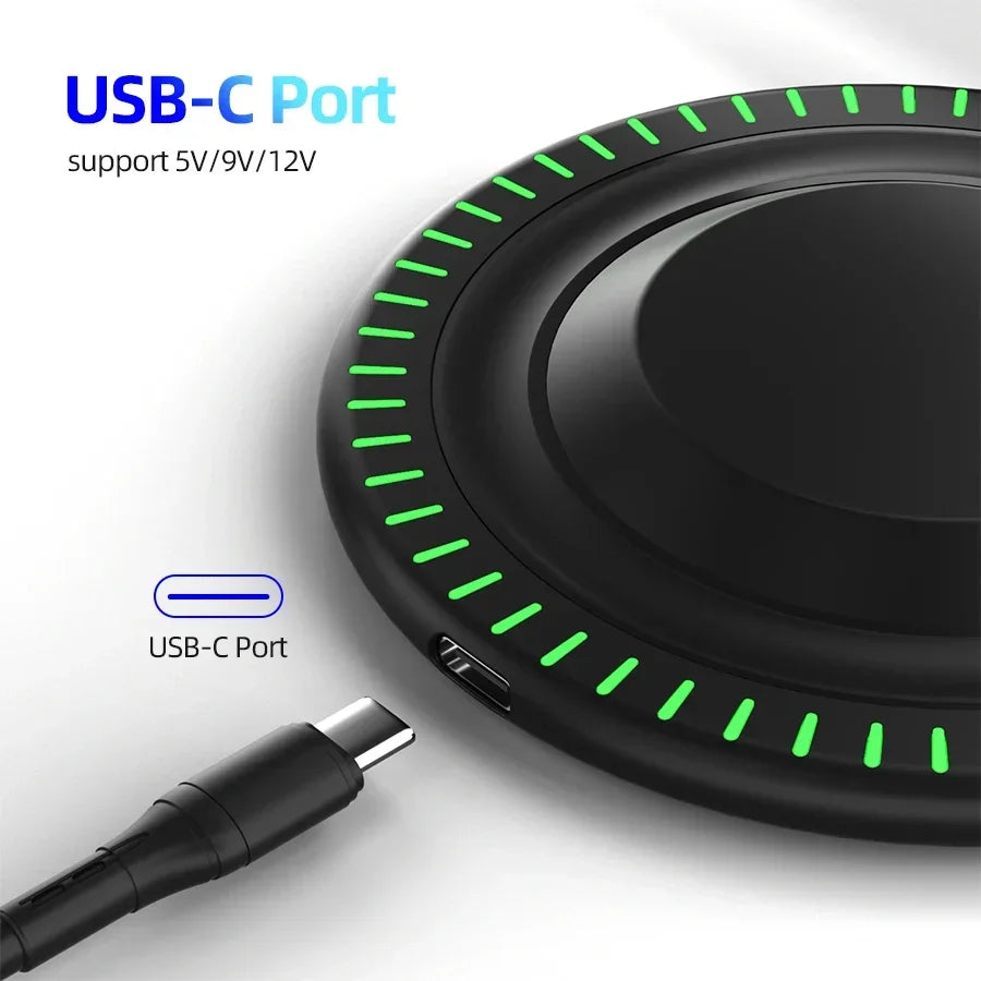 Fast Wireless Charger Pad – Qi Charging Dock for iPhone 16/15/14/13/12/X/XS Max & Samsung, Xiaomi, Huawei Phones.