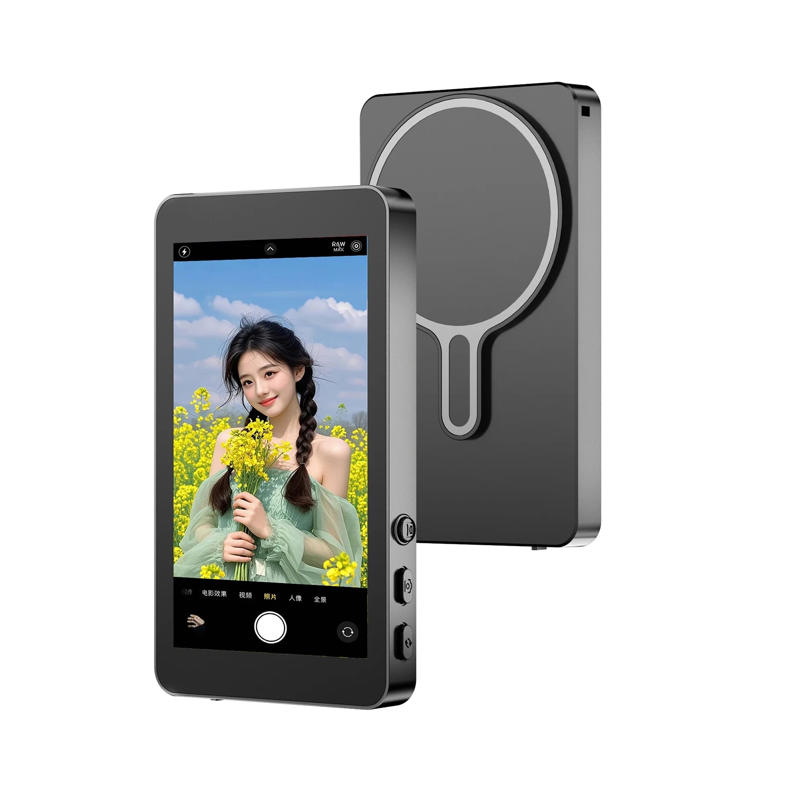 Magnetic Smartphone Monitor Screen – Rear Camera Vlog & Selfie Display for Live Streaming & Video Recording (Android & iPhone)