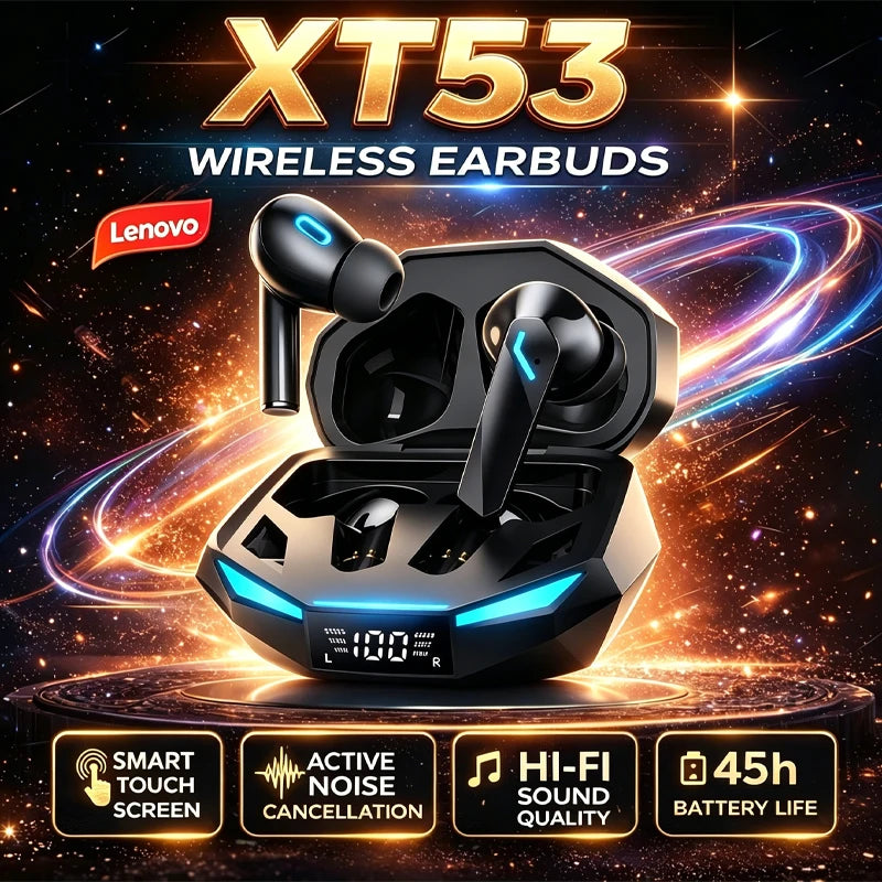 New Lenovo XT53 Bluetooth V5.4 Earphones Ultra Low Latency With Long Standby Headphones HD Call Dolby Stereo Sound Music Earbuds