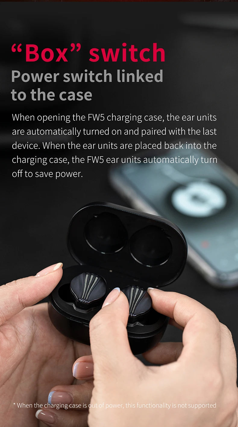 FiiO FW5 TWSWireless Bluetooth LHDC/aptX adaptive Earphones Sport Stereo HiFi Music Earbuds 10mm Dynamic Driver Earphone