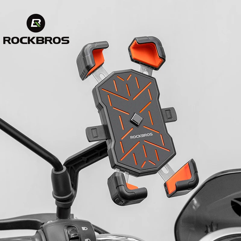 ROCKBROS Bicycle Phone Holder  Motorcycle Electric Vehicle Phone Holder 4.5-7.2 inch Mobile Phone Stand Shockproof Bike Bracket
