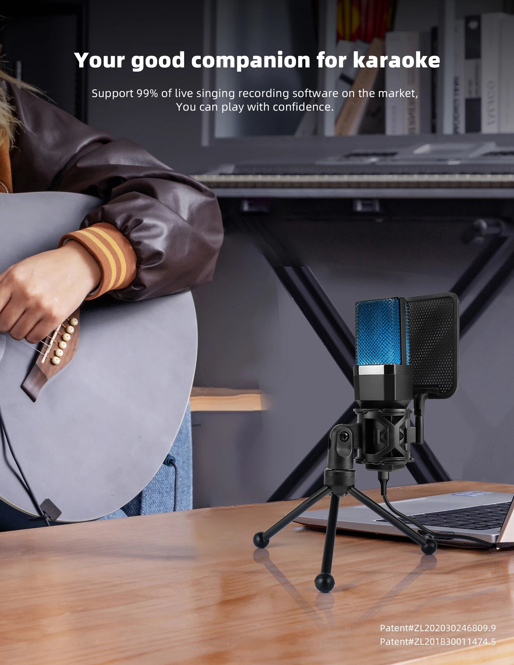 Professional USB Condenser Microphone Kit – Gaming & Podcast Mic for PC/Laptop, Wired Studio Recording Mic for Streaming, Karaoke & Voice Overs.