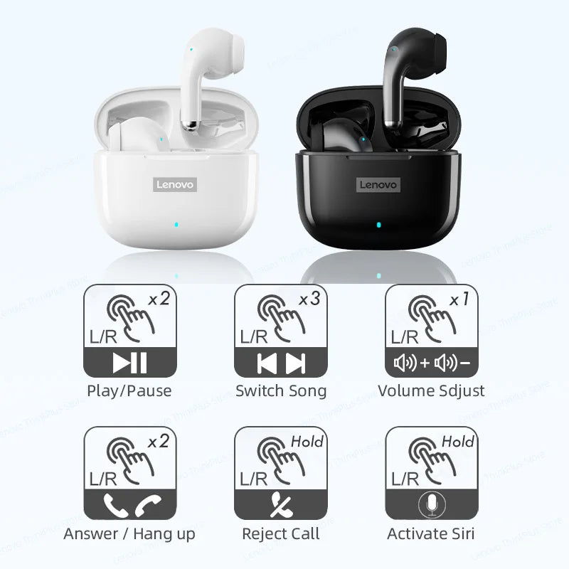 Ship From US Lenovo LP40 Pro Bluetooth Wireless Earphones Low Latency Sports Music Headphones Noise Reduction Earbuds