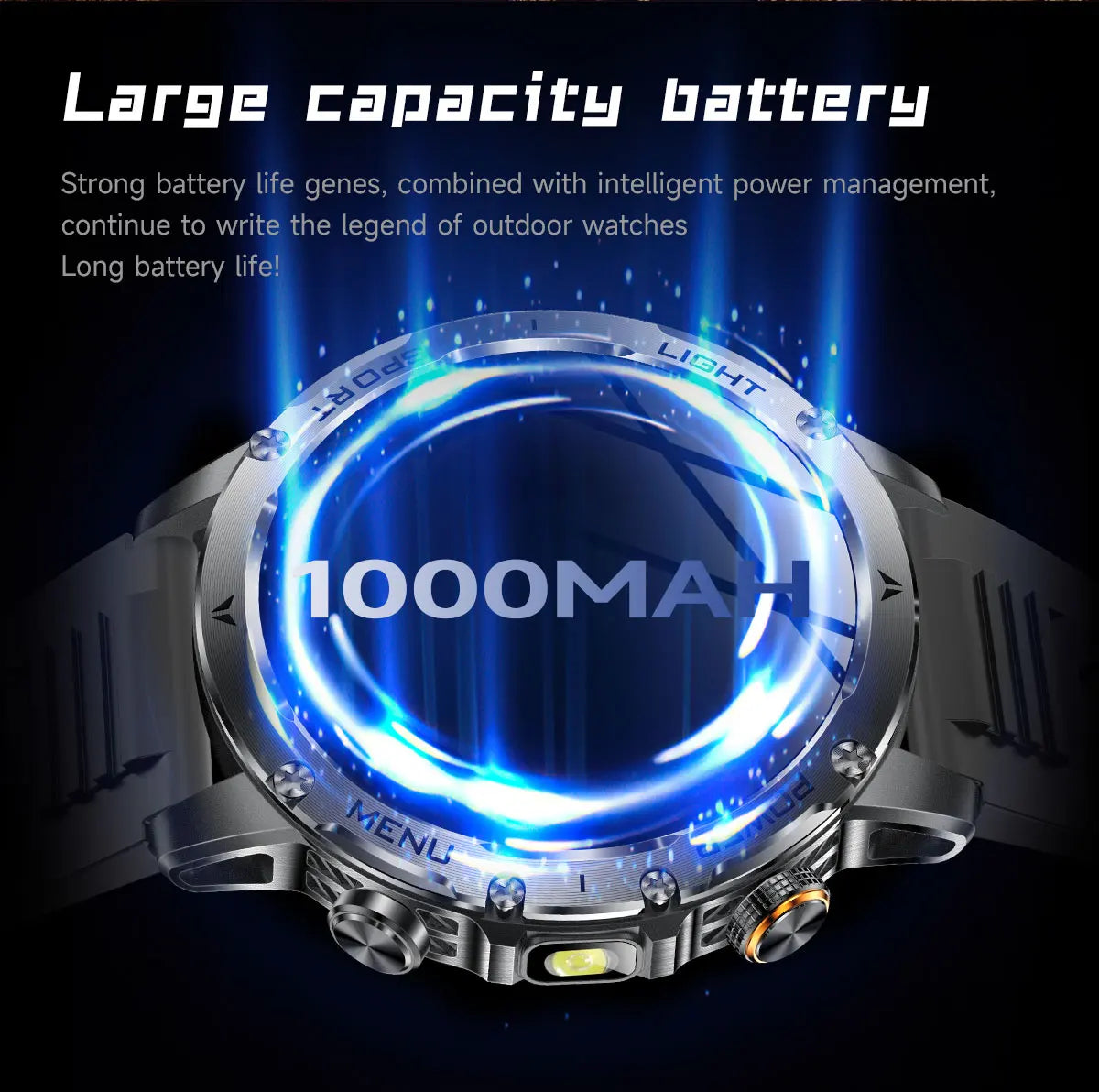 2026 New TREX3 1000mAh Large Battery Durable Adult Smart Watch Sports Fitness Waterproof LED Flashlight Call Smartwatchs For Men