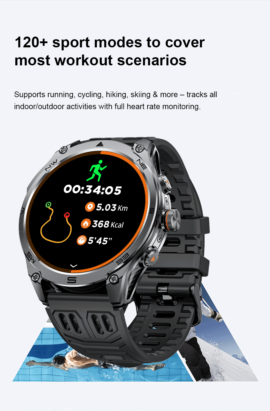 2026 Ultra New Built in GPS Compass Smart Watch 1000mAh Battery 10ATM Waterproof Sports tracker Outdoors Military Smartwatches