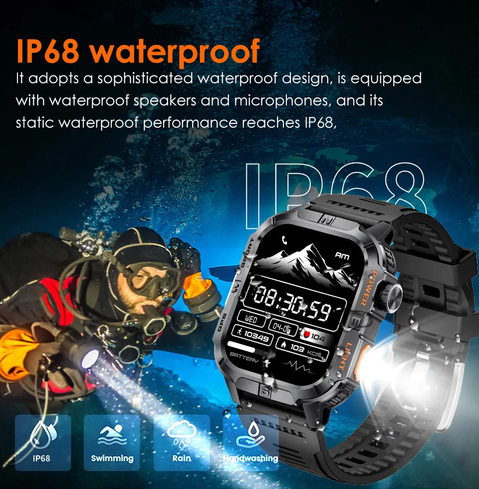2.01-HD AMOLED GPS Smart Watch 3ATM Waterproof Built-in Dual-band GNSS Altitude Compass Military Sport Smartwatch Men 2025 New
