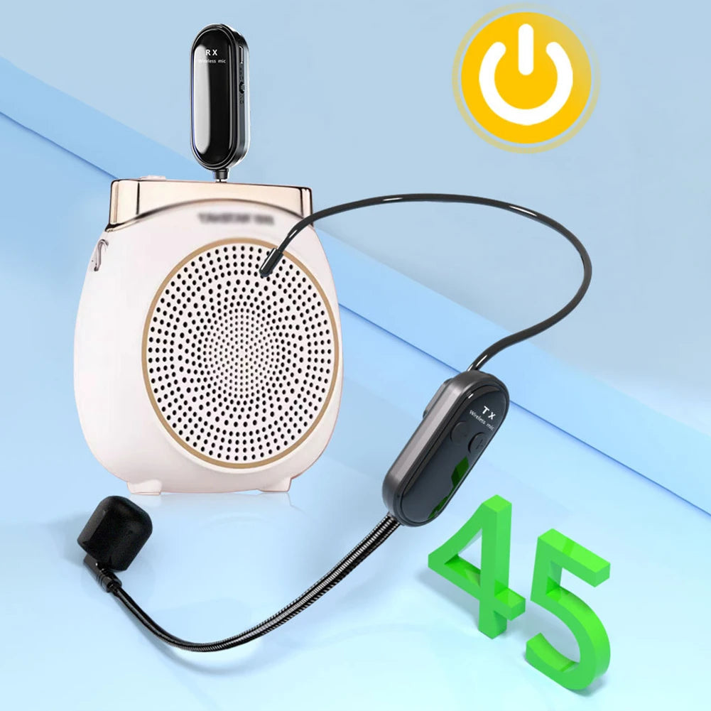 2.4G Wireless Handheld Headset Mic System Long Range Voice Amplifier for Stage Speakers 2-in-1 Microphone for Teaching And Speakers