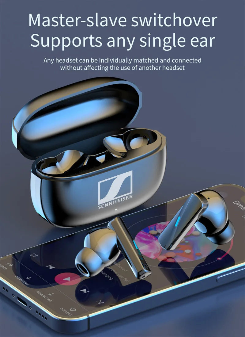 SENNHEISER Wireless Bluetooth Earphones TWS In-ear Earbuds Fitness Headphones Music Headset Motion Earphone Waterproof Earplugs