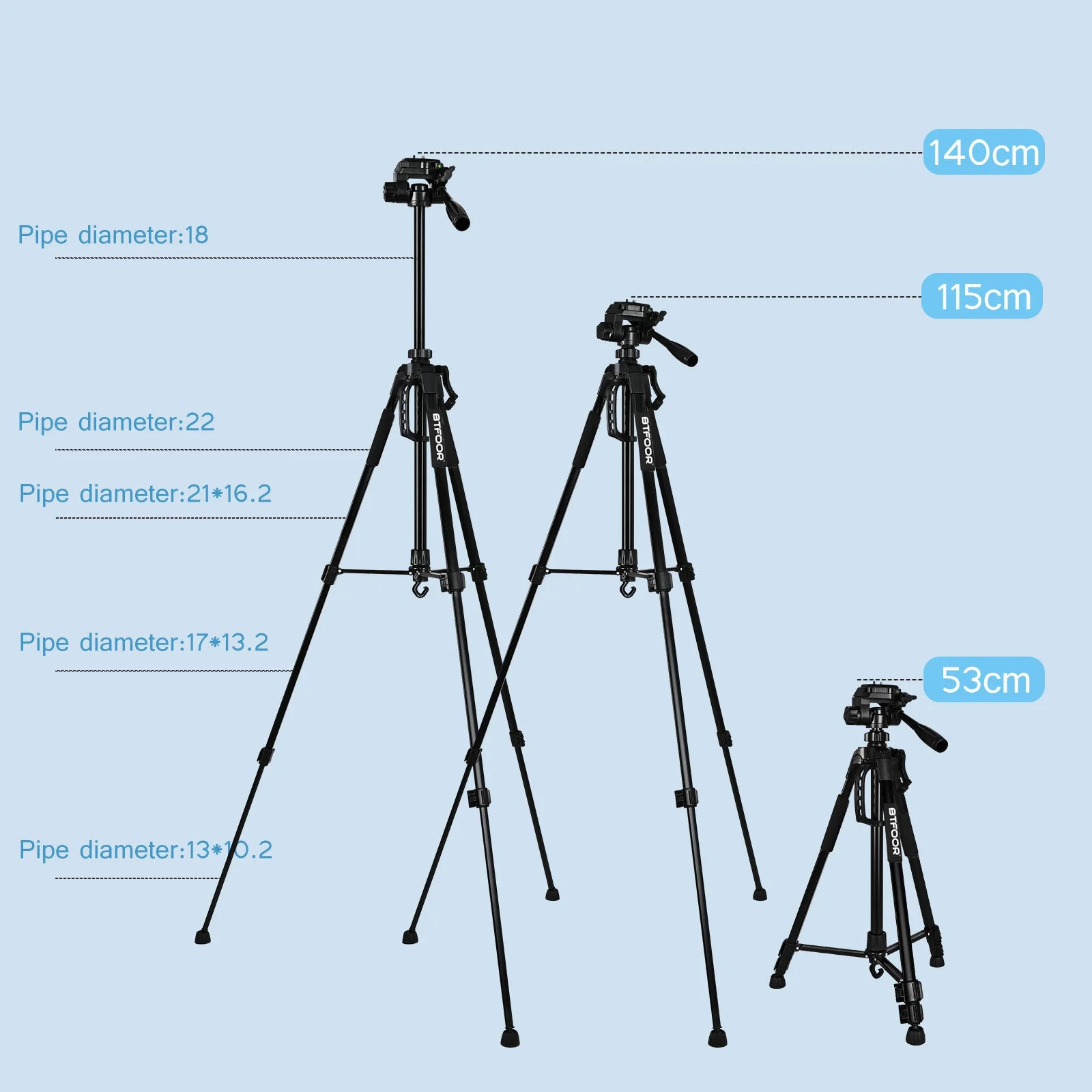 BTFOOR 3520 Professional Aluminum Tripod