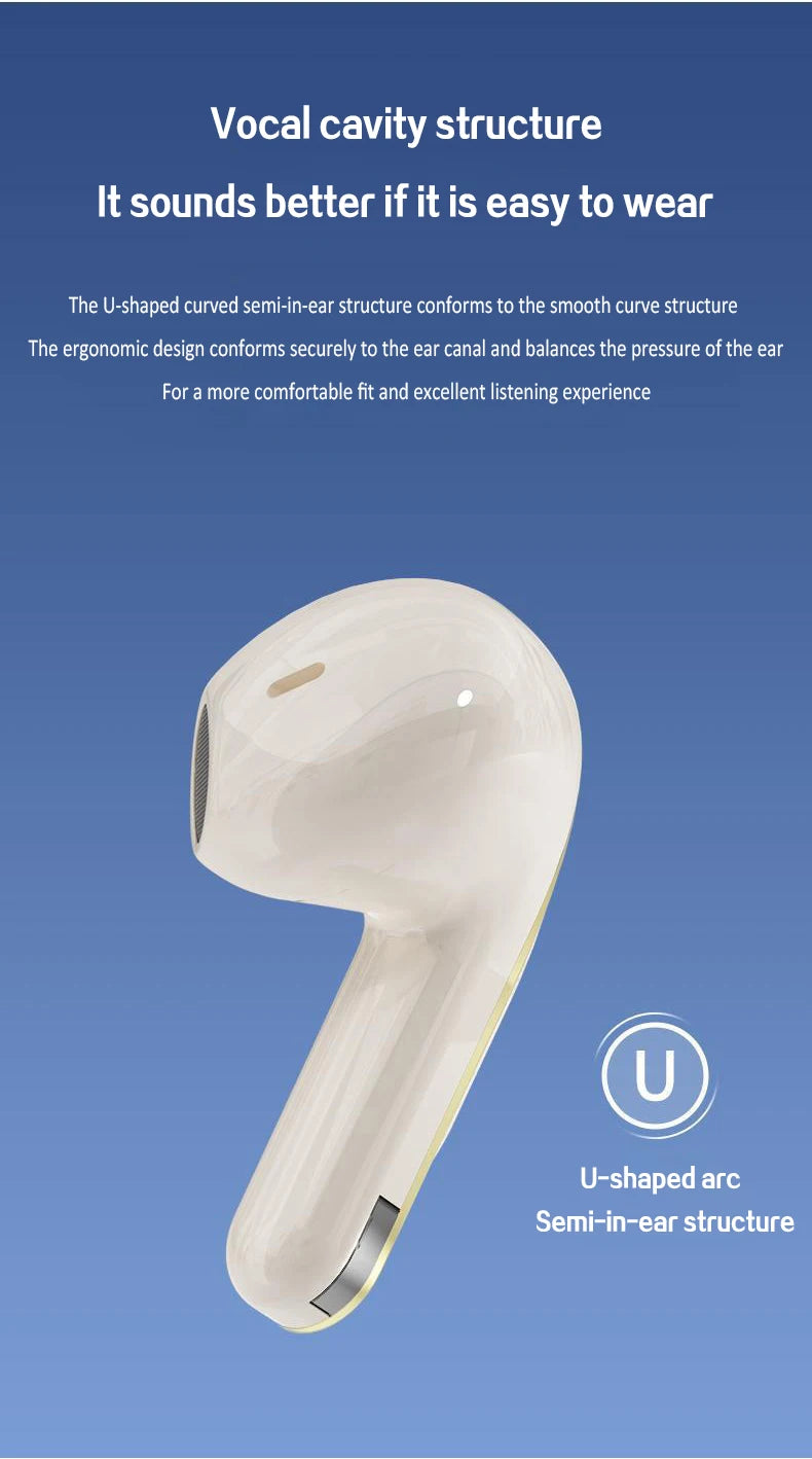 Bluetooth Earphone Wireless Headphone HiFi Stereo Sport Gaming Headsets ENC HD-Calling Noise Reduction Earbuds For Xiaomi iPhone
