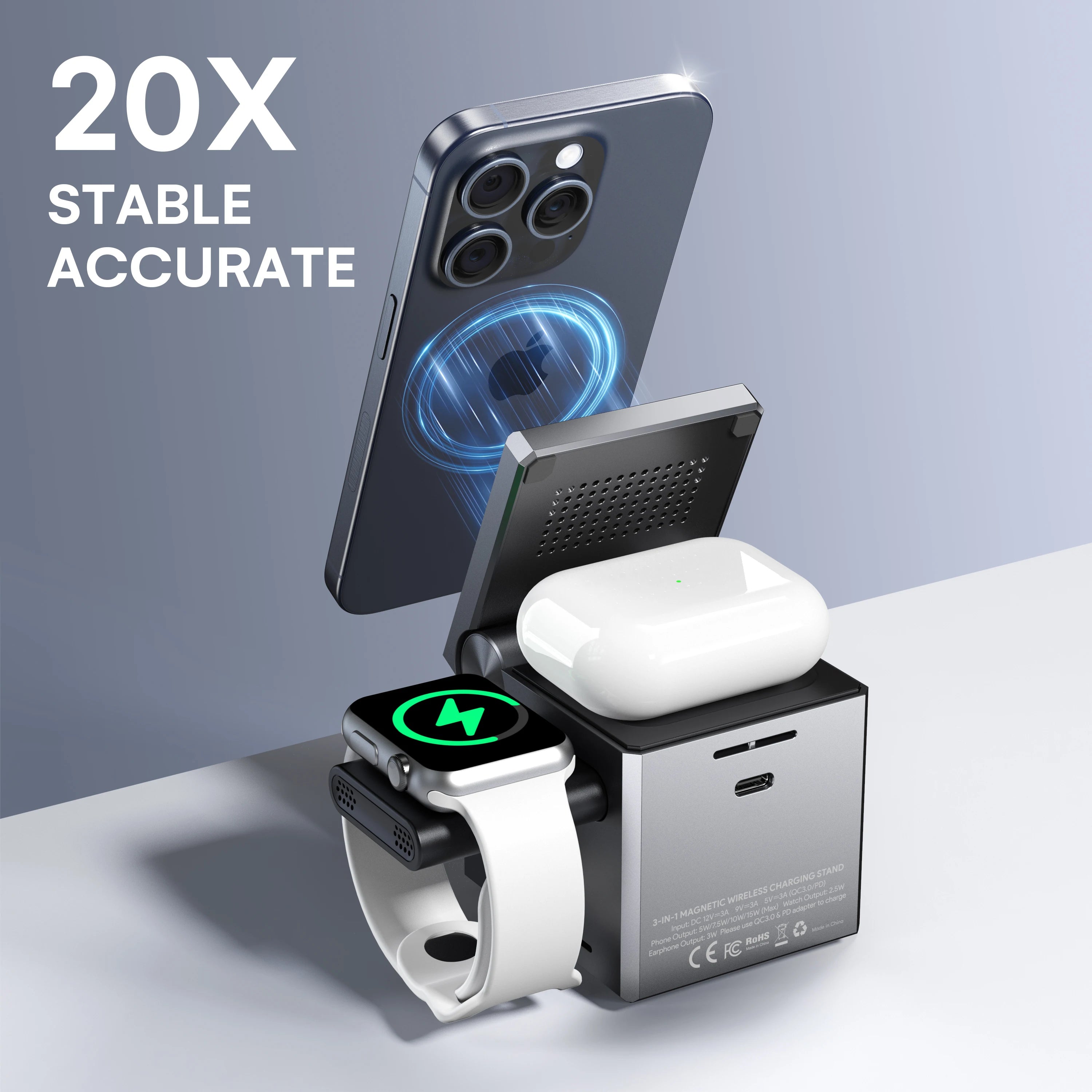 ZeeHoo 15W Magnetic Wireless Charging Station