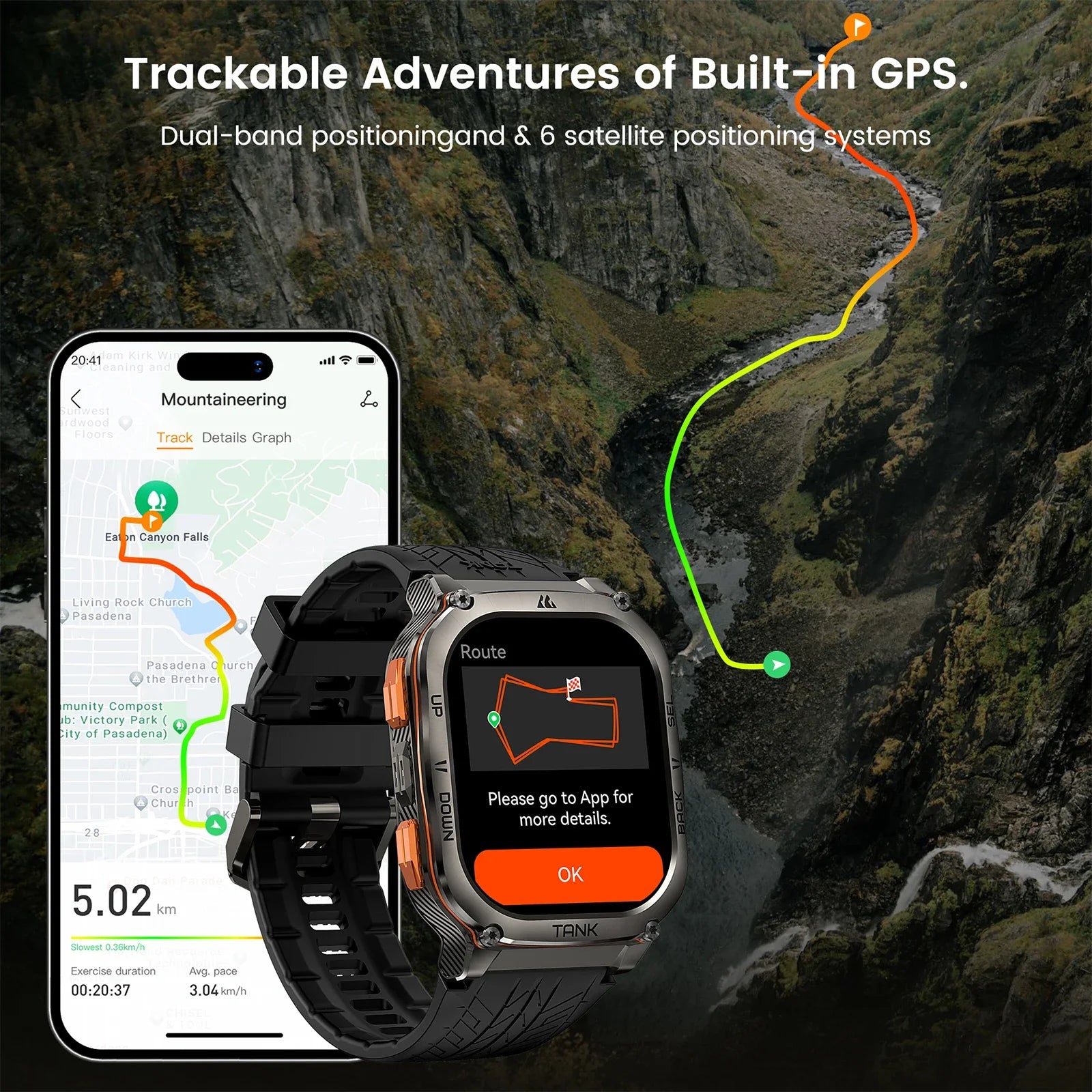 2025 KOSPET TANK M3 Ultra GPS Smart Watch for Men Stainless Steel 50M IP69K Waterproof 24/7 Health Monitor for Android iOS