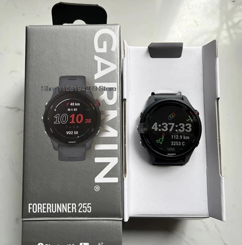 Garmin Forerunner 255 Sports Smartwatch 46mm 1.3'' Color Screen 14 Days Battery Life 4GB RAM NFC Bluetooth Wifi 5ATM Waterproof