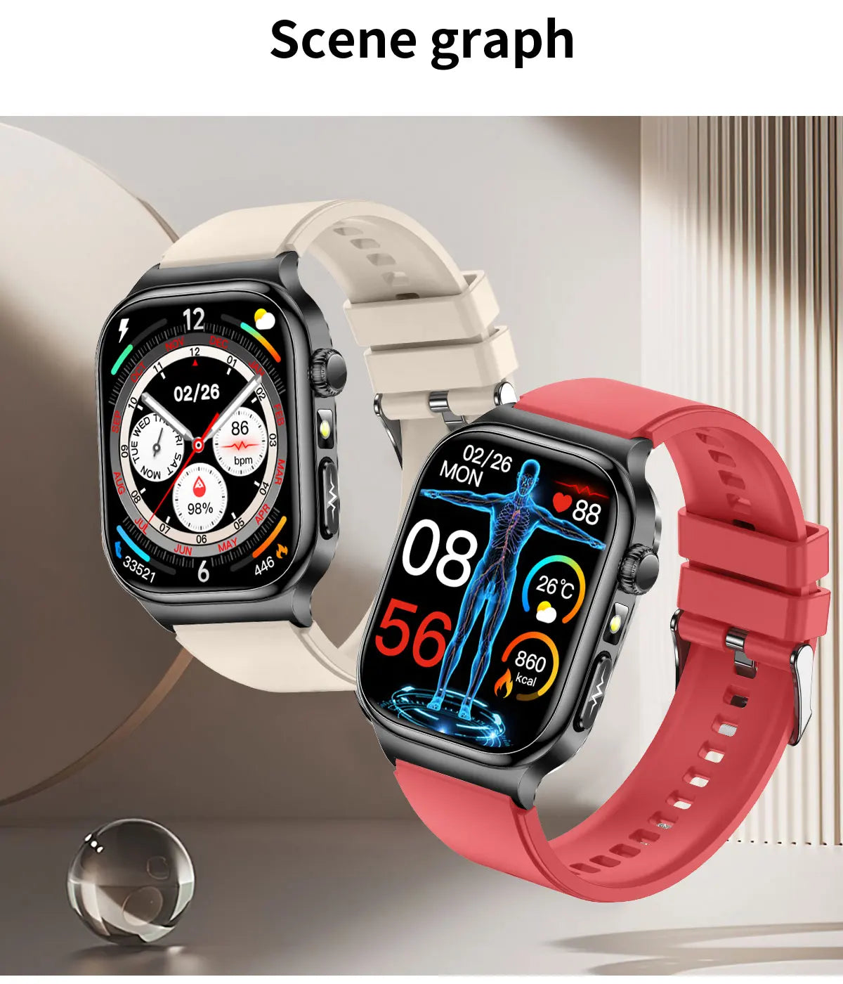 2026New Smart Watch Men Women AI Human Health diagnosis ECG+HRV Blood Pressure Uric acid Blood lipid Bluetooth Call Smartwatch