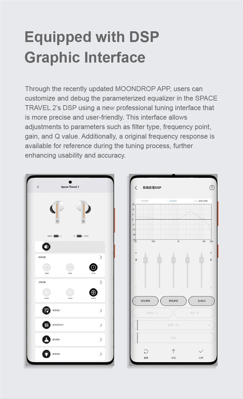 Moondrop Space Travel 2 HiFi Noise-Canceling TWS  Bluetooth 6.0 Compatibility Earphones with Great Call Quality