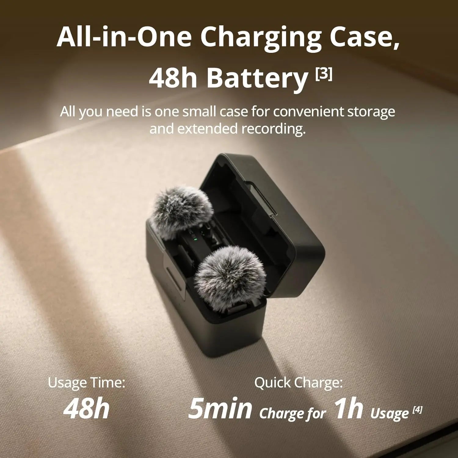 DJI Mic Mini Wireless Microphone 48-Hour Operation w/ Case Two-Level Active Noise Cancelling