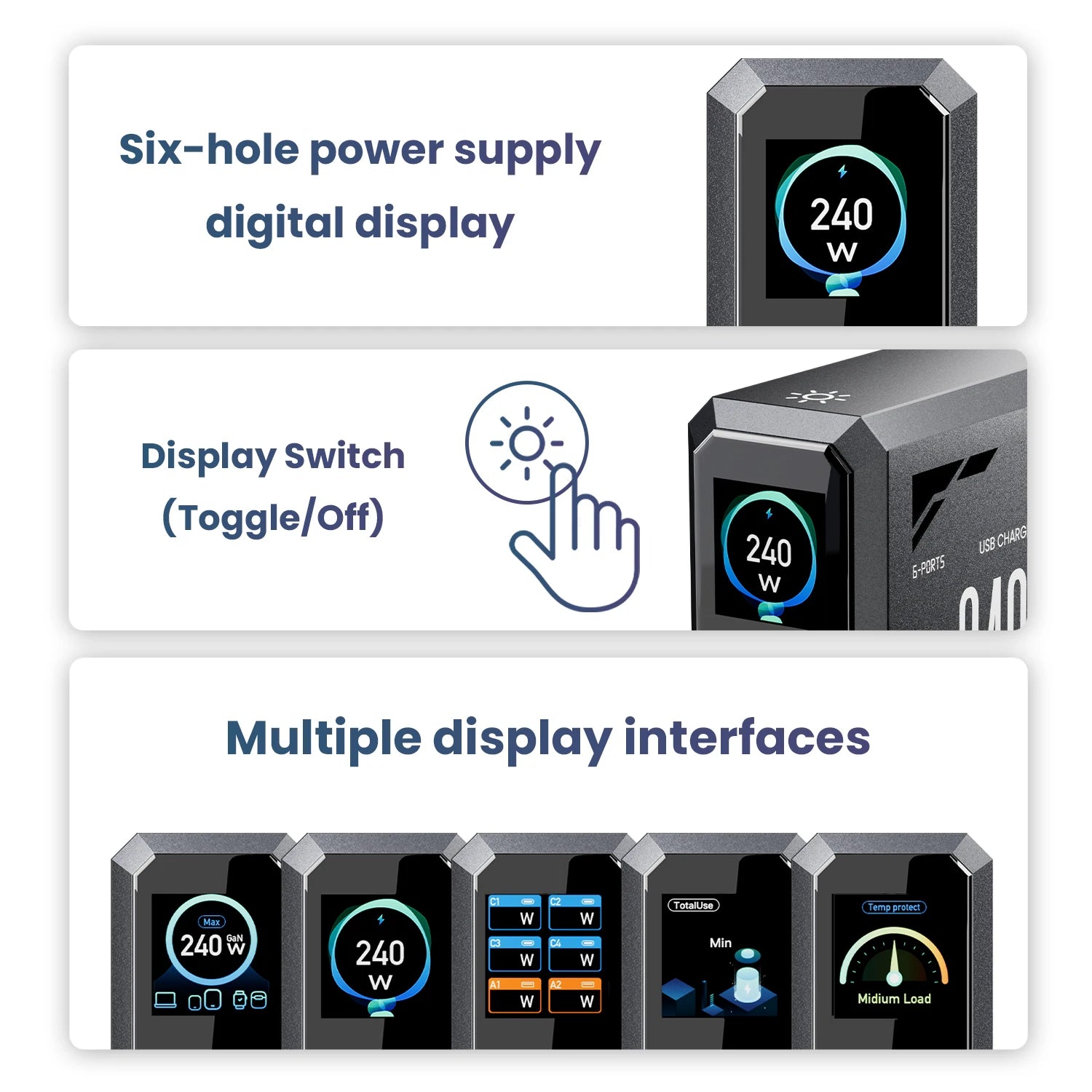 ASOMETECH 240W GaN Desktop Charger Station