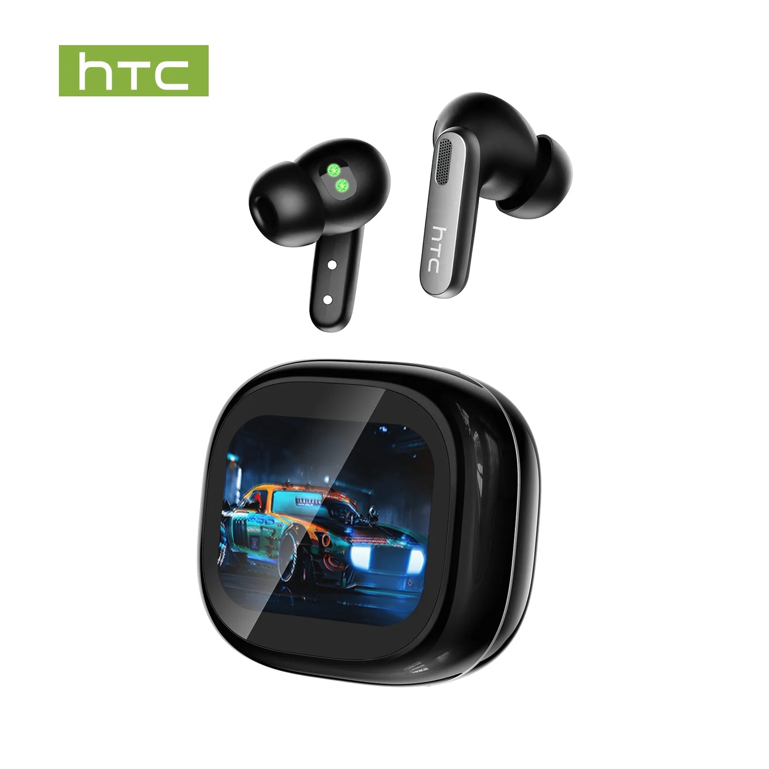 HTC NE46 TWS Earbuds BT 6.0 Heart Rate Monitoring Earbuds Smart Screen Charging Case  Noise Cancelling HiFi Stereo AI Translator